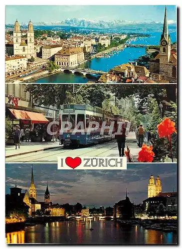 Moderne Karte I love Zurich