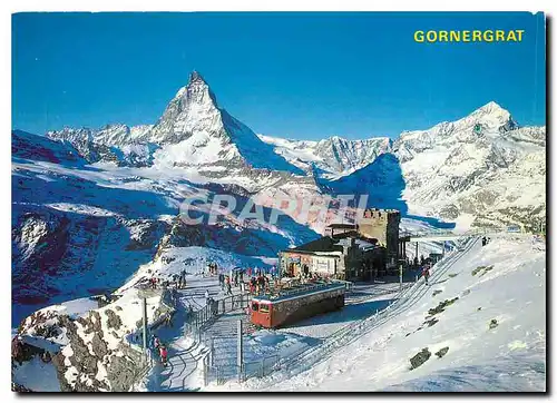 Cartes postales moderne Gornergrat Station Gornergrat mit Matterhorn und Dent Blanche