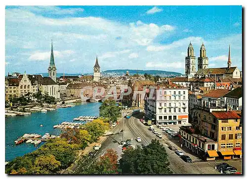 Cartes postales moderne Zurich Stadthaus Fraumunster St Peter Grossmunster