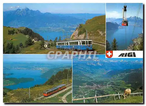 Cartes postales moderne Rigi Ausblick vom Rigi auf Zuger Lauerzer und Vierwaldstrettersee