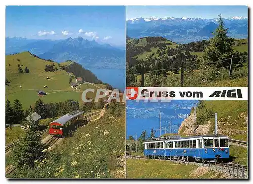 Moderne Karte Rigi Ausblick vom Rigi mit Vitznau und Arth Rigi Bahnen