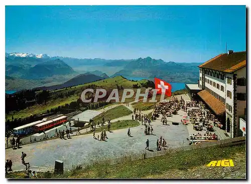 Moderne Karte Rigi Kulm Vitznau und Arth Righ Bahnen Berner Alpen und Pilatus