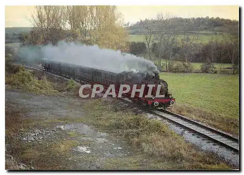 Moderne Karte Lignes Chimay Mariemburg Treignes NE61 en pleine action a Olloy Carrieres et 4 voitures et fourg