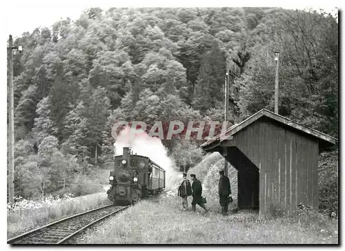 Cartes postales moderne Tram Cn2t 74 mit Personenzug in Hepschingen