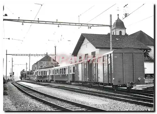 Moderne Karte Attente de croisement en gare des Bois