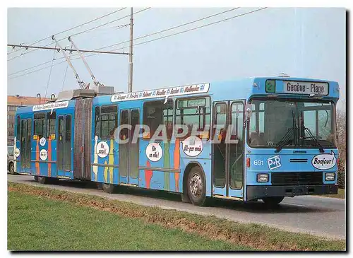 Moderne Karte Trolleybus no 691 des Transports publics genevois