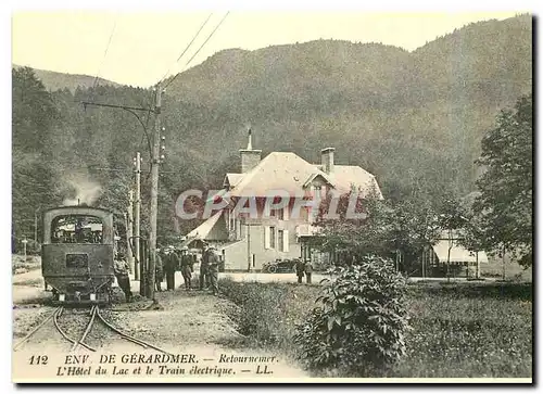 Moderne Karte Env de Gerardmer Retournemer L'Hotel du Lac et le Train electrique