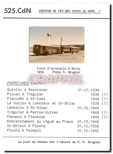 Cartes postales moderne Chemins de fer des Coted du Nord V Train d'autorails a Binic