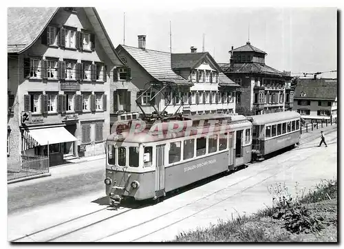 Moderne Karte Tram TB BDe 4 4 7 im Originalzustand in Trogen