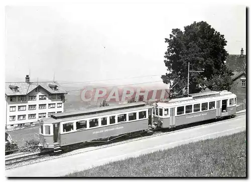 Moderne Karte Tram TB BDe 4 4 7 mit dem aus dem CFe 4 4 5 in Vogelinsegg