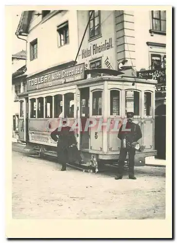 Moderne Karte Tram SchSt Ce 2 2 5 im ersten Zustand an der Endhaltestelle in Neuhausen