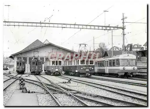 Moderne Karte Auslegeordnung vor dem Depot Worblaufen SZB Gem 4 4 121 122 BDe 4 4 24 3 und Be 4 8 49