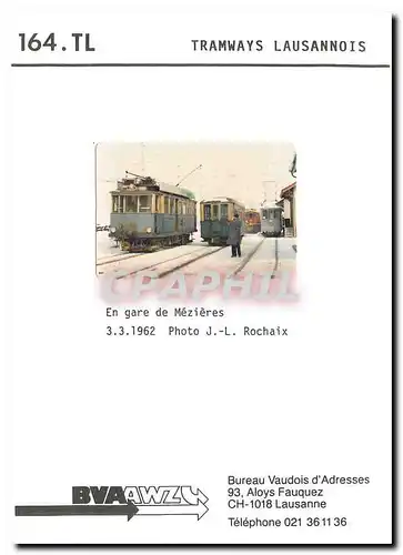 Cartes postales moderne Tramways Lausannois En gare de Mezieres