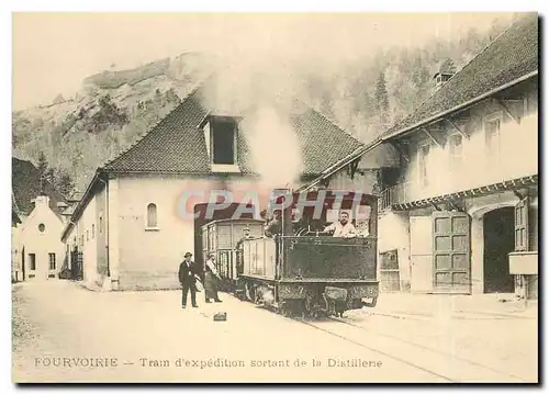Cartes postales moderne Fourvoirie Train d'expedition sortant de la Distillerie