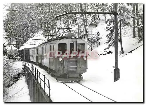 Cartes postales moderne Tram BDZe 4 4 27 et train mixte entre les Avants et Jor