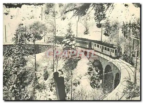 Moderne Karte Tram BCFe 4 4 7 sur les anciens ponts du Bois des Chenaux