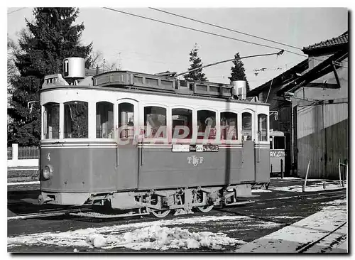 Moderne Karte Tram Be 2 2 4 devant le depot de Perolles