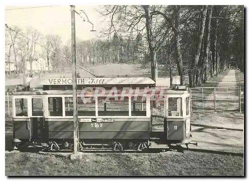 Moderne Karte Tram Be 2 2 11 a la Poya origine de la ligne de Grandley peu avant fermeture
