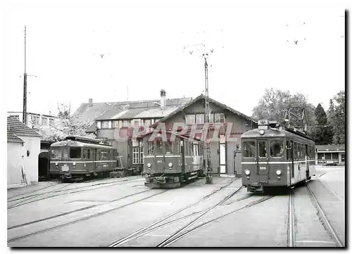 Cartes postales moderne Tram BDe 4 4 207 Be 4 4 203 et Be 4 4 205 devant le depot de Frauenfeld Stadt