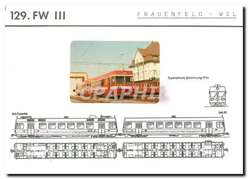 Cartes postales moderne Tram 129 FW 111 Frauenfeld Wil