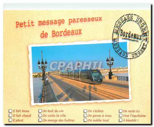 Cartes postales moderne Petit message paresseaux de Bordeaux