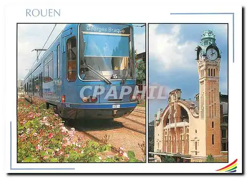 Cartes postales moderne Rouen Le metro et la gare