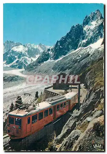 Cartes postales moderne Chamonix Mont Blanc Le train de Montenvers et la Mer de Glace