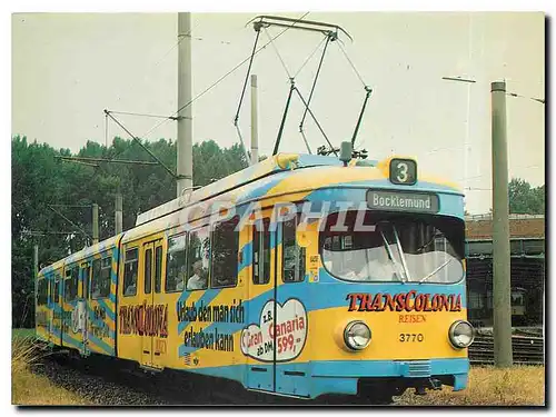 Moderne Karte Kolns bunte Bahnen 1983 Wagen 3770 Transcolonia