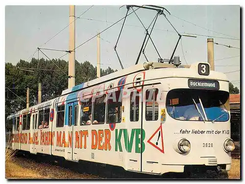 Moderne Karte Kolns bunte Bahnen 1983 Wagen 3828 KVB Eigenwerbung I