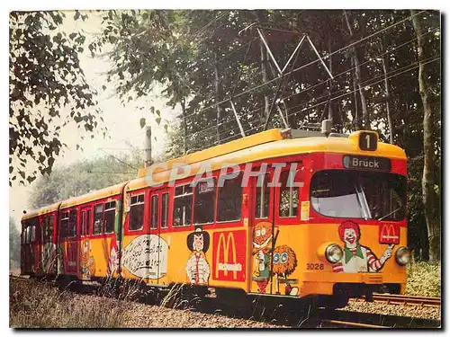 Moderne Karte Kolns bunte Bahnen 1983 Wagen 3028 Mcdonald's