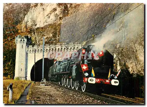 Moderne Karte Locomotive SNCF 241 P30 Type Mountain Vallorbe Suisse