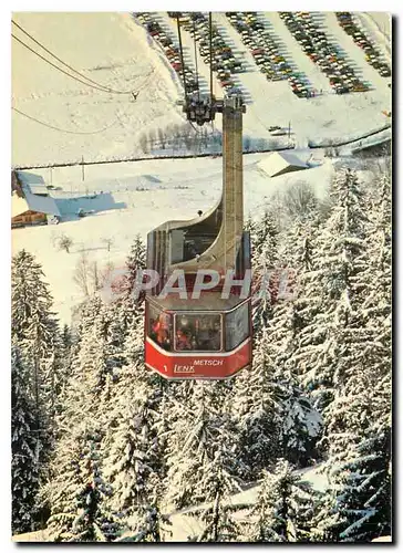 Cartes postales moderne Skizirkus Lenk Metsch Adelboden Luftseilbahn Sessellifte Gondelbahn Skilifte Bergrestaurant mit
