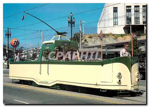 Moderne Karte Historic trolleys of San Francisco Blackpool England Boat tram 228