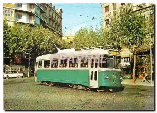 Cartes postales moderne Tram vies de Barcelona Cotxe 513 Serie 501 550