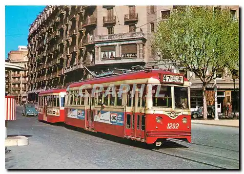 Cartes postales moderne Tram vies de Barcelona Cotxe 1292 Serie 1251 1299