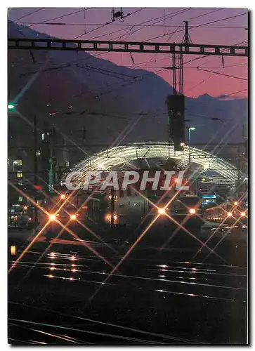 Cartes postales moderne Chur Bahnhof und Postreisestation