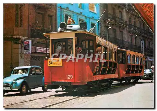 Cartes postales moderne Tram vies de Barcelona Cotxe 129