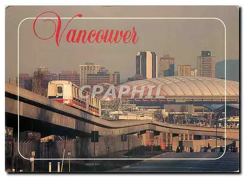 Cartes postales moderne Vancouver The skytrain passes the east end of false creek including Scienceworld and BC Place St