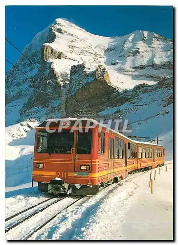 Moderne Karte Doppeltriebwagen BDhe 4 8 211 Jungfraubahn