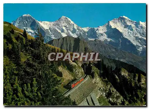 Cartes postales moderne Bergbahn Schynige Platte Eiger Monch Jungfrau