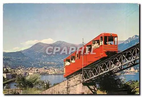 Moderne Karte Lugano Paradiso Funicolare Monte San Salvatore