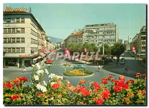 Moderne Karte Bienne Rue de la Gare