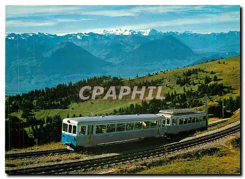 Moderne Karte Arth Rigi Bahn unterhalb Rigi Kulm Blick auf Unterwaldner und Berner Alpen