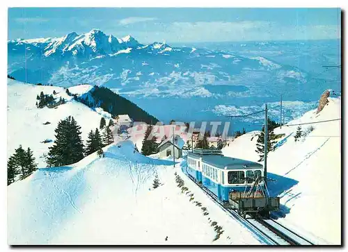 Cartes postales moderne Arth Rigi Bahn underhalb Rigi Kulm Blick auf Vierwaldstattersee und Pilatus