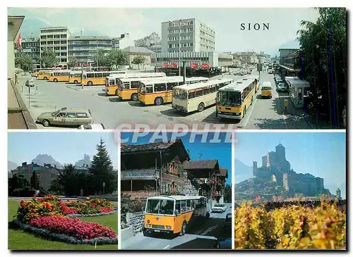 Cartes postales moderne Sion Valais La plus importante gare routiere de Suisse