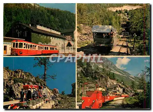 Moderne Karte Au barrage du Grand Emosson Valais Train Chateau d'Eau barrage