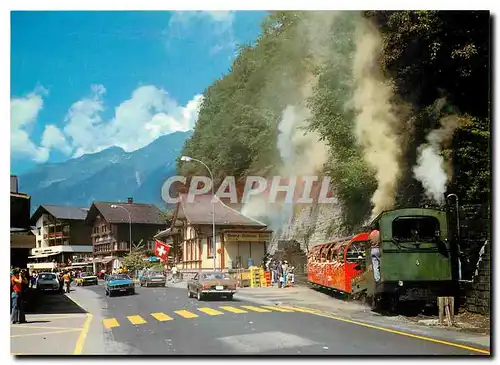 Moderne Karte Brienz Abfahrt der Rothornbahn