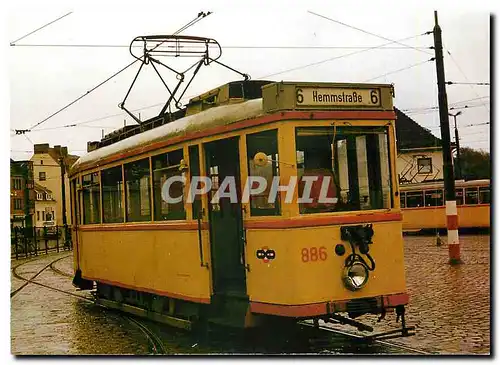 Moderne Karte Triebwagen 886 diente zuletzl als Rangierwagen