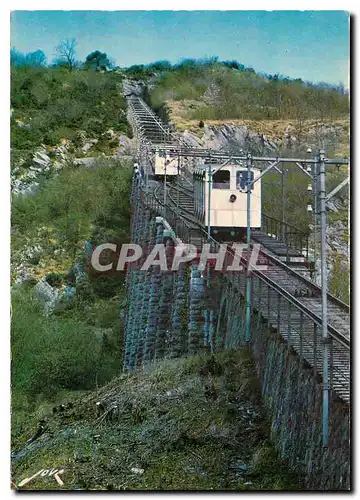 Cartes postales moderne Lourdes Le Pic du Jer Croisement des Funiculaires sur le Viaduc