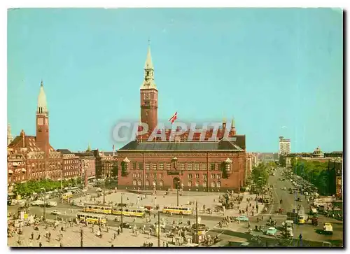 Cartes postales Copenhagen The Town Hall and the Palace Hotel to the left and the Hotel Europa in the Background